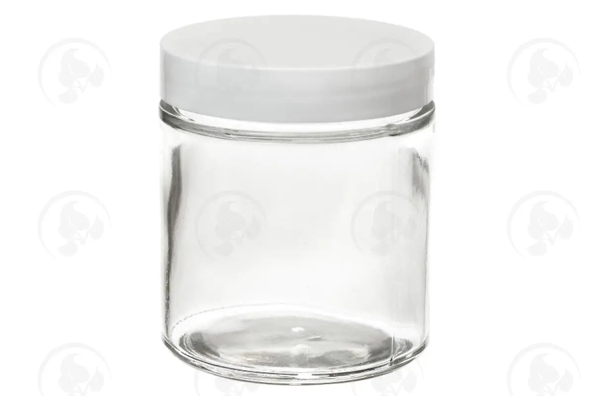 4 Oz. Glass Salve Jar: Clear With White Lid