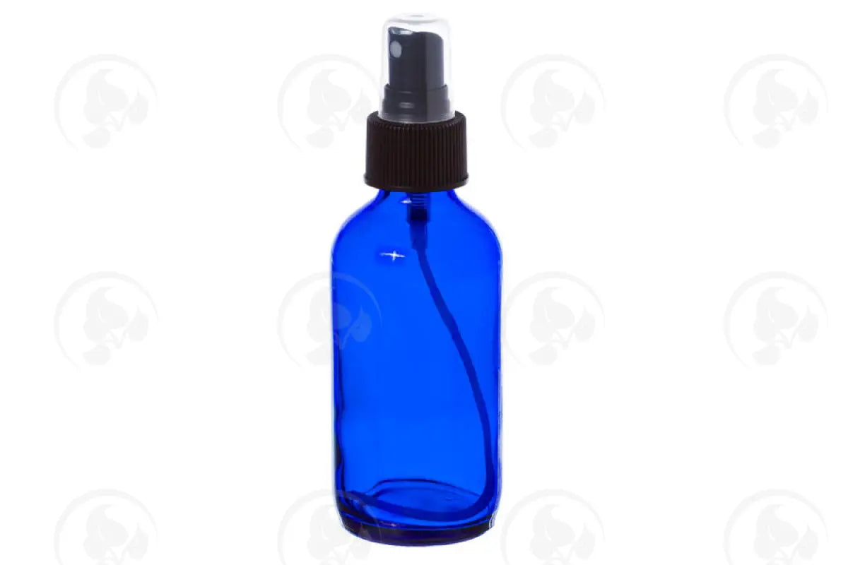 4 Oz. Bottle: Blue Glass With Misting Spray Top White Sprayer