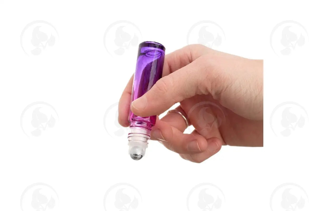 1/3 Oz. Roll-On Vials: Chakra-Colored Ombre Glass And Caps Metal Rollers (7 Count)