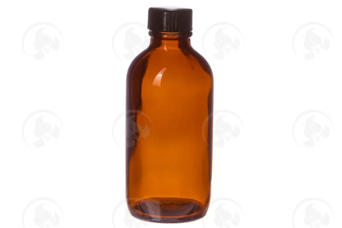 4 Oz. Bottle: Amber Glass With Black Cap
