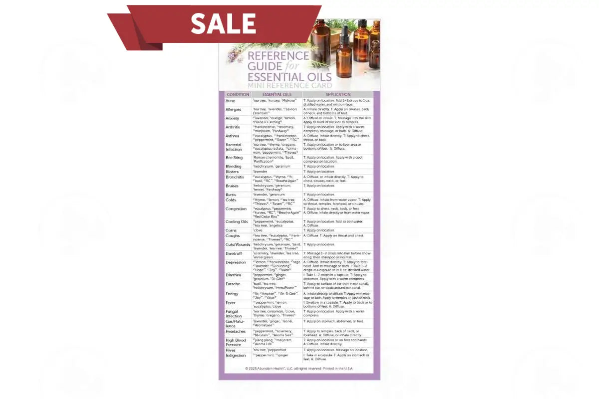 Reference Cards for Essential Oils (25 Count)