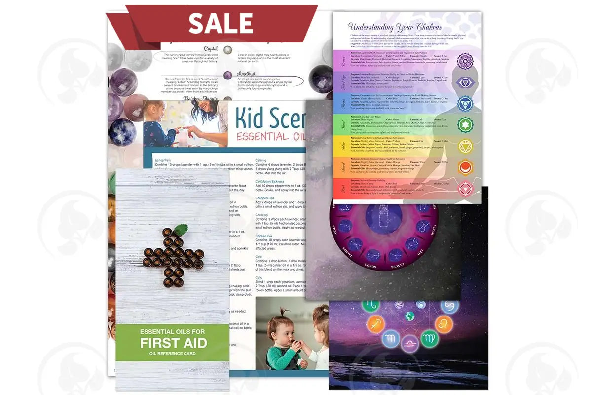 6 Chart Set: Chakras Astrological Zodiac Gemstone Kid Scents And First Aid