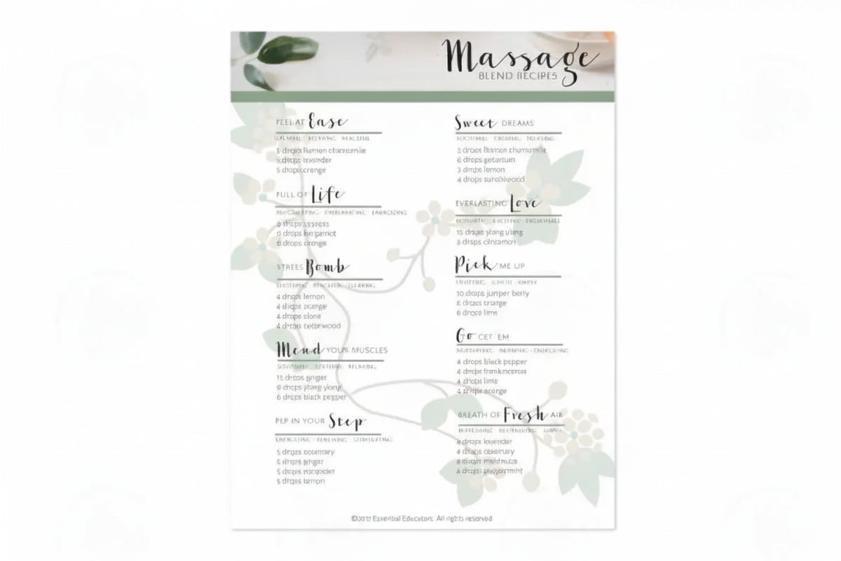 Simple Massage Oils &amp; Blends Make-It-Yourself Recipes And Label Set