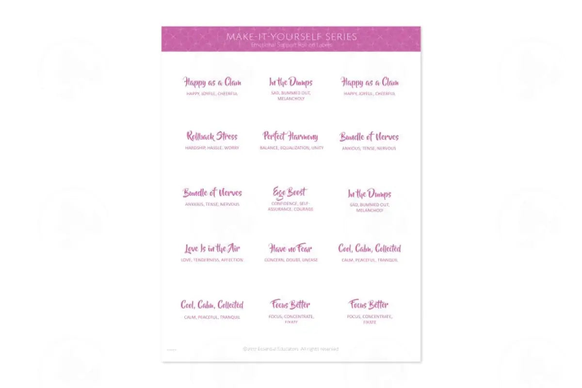 Make-It-Yourself Series: Emotional Support Recipes And Label Set