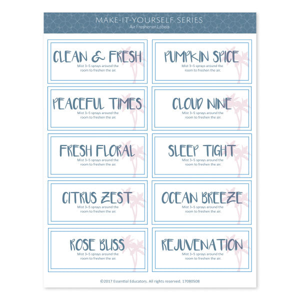 Make-It-Yourself Air Freshener Blends and Labels