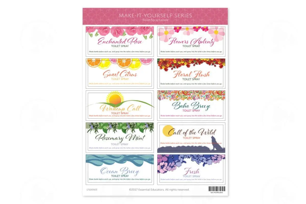 Make-It-Yourself Series: ’Toilet Sprays’ Recipes And Label Set