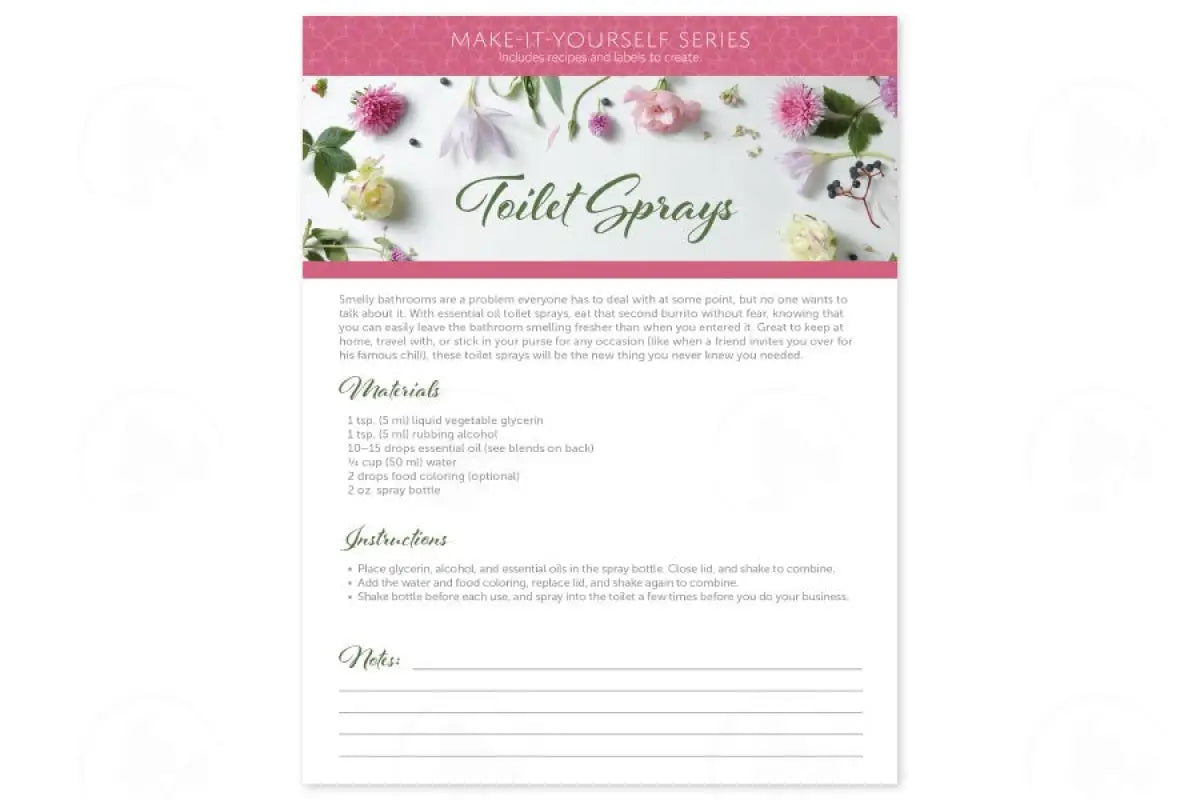Make-It-Yourself Series: ’Toilet Sprays’ Recipes And Label Set