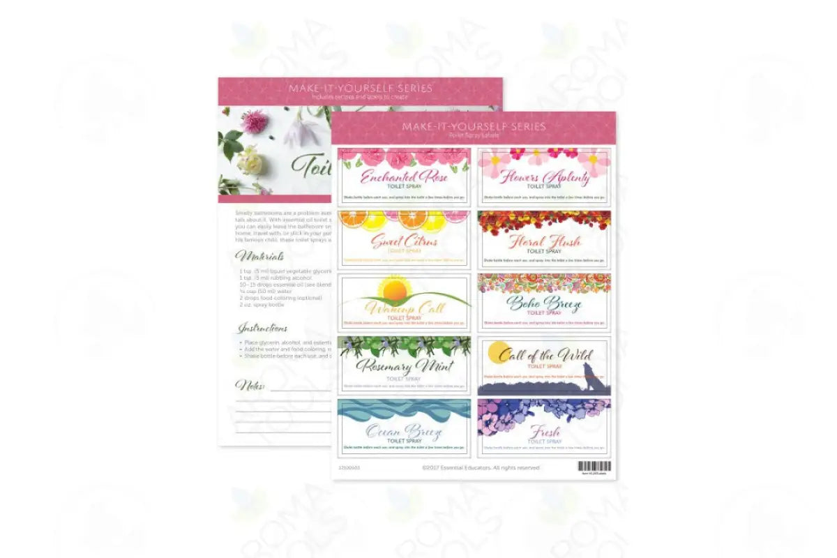 Make-It-Yourself Series: ’Toilet Sprays’ Recipes And Label Set