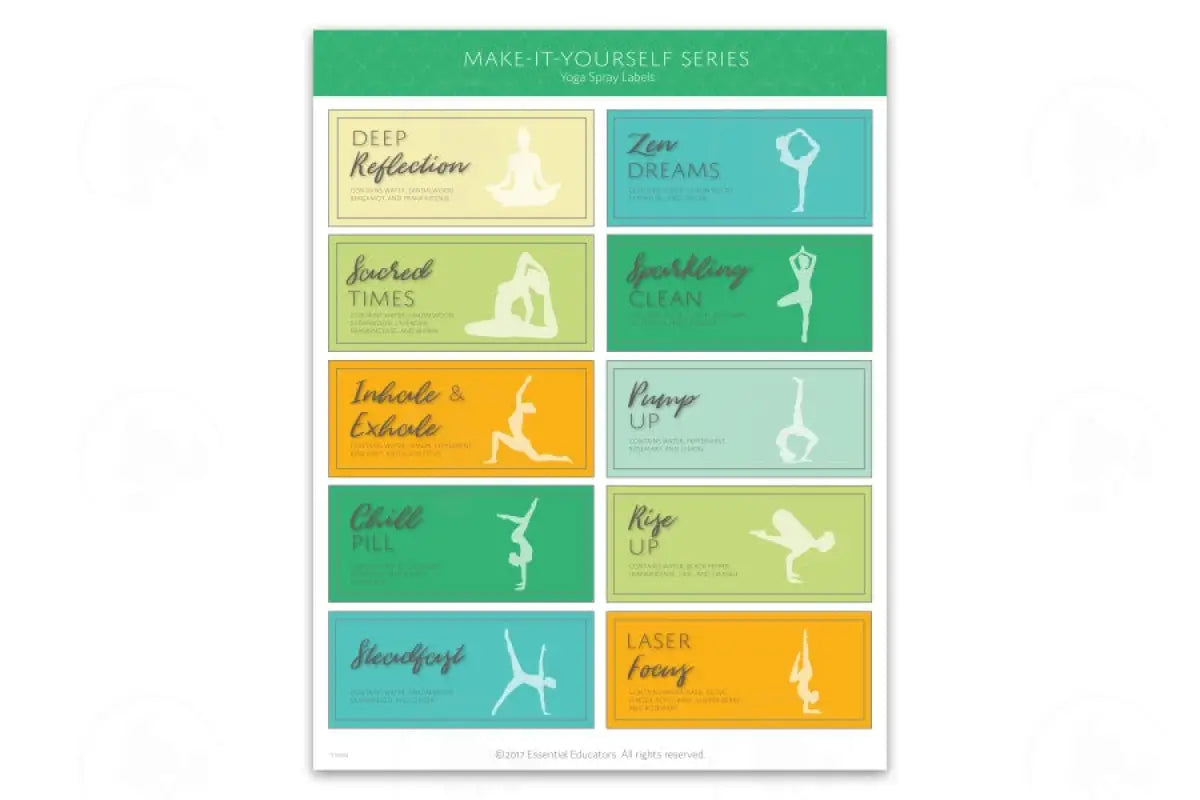 Make-It-Yourself Series: Yoga Sprays Recipes And Label Set