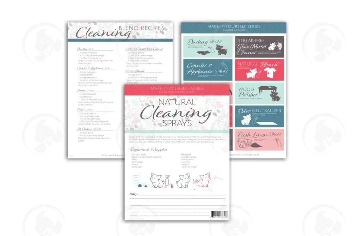 Make-It-Yourself Series: Cleaning Sprays Recipes And Label Set