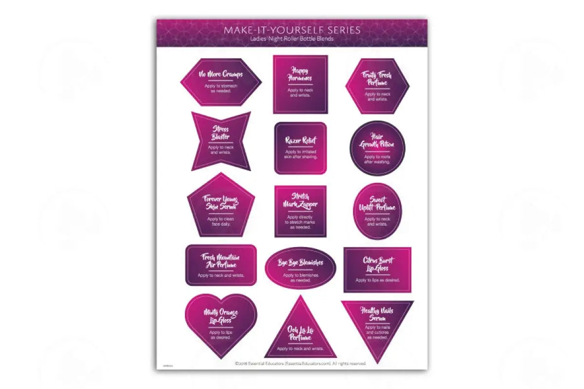 Make-It-Yourself Series: ’Ladies’ Night’ Recipes And Label Set