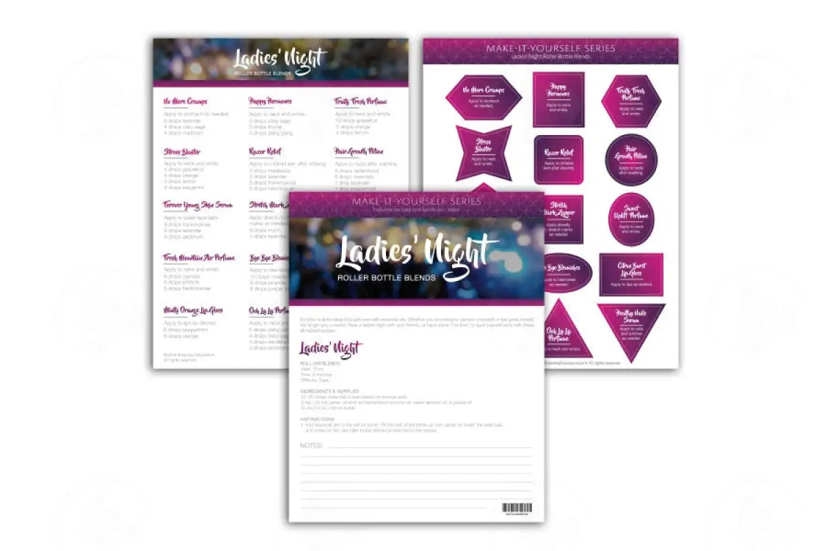 Make-It-Yourself Series: ’Ladies’ Night’ Recipes And Label Set