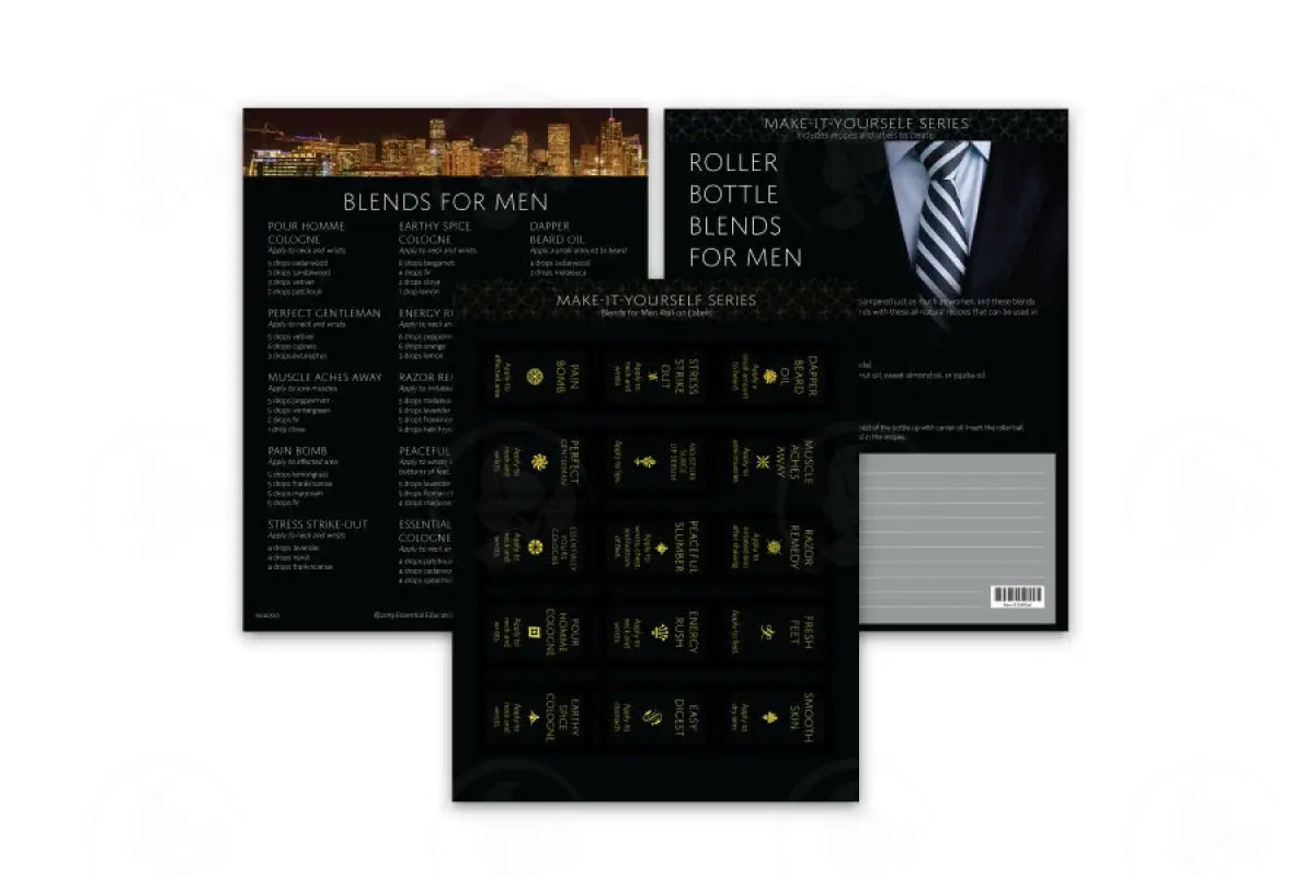 Make-It-Yourself Series: Roller Bottle Blends For Men Recipes And Label Set