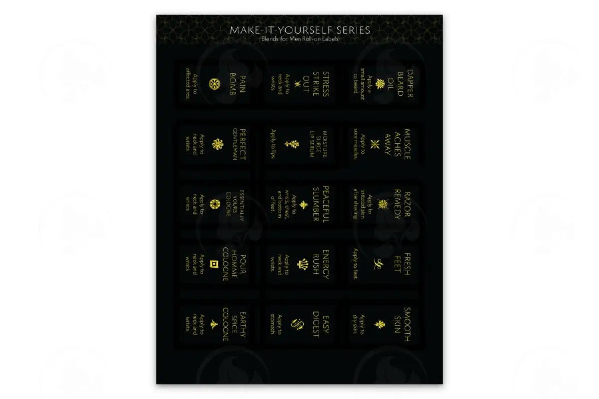 Make-It-Yourself Series: Roller Bottle Blends For Men Recipes And Label Set