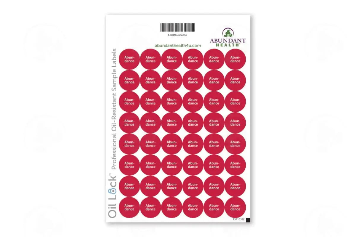 Oil Lock Preprinted Circle Labels: 1/2 For Sample Vials (48 Count)