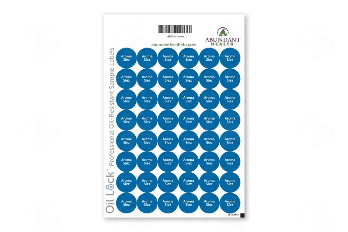 Oil Lock Preprinted Circle Labels: 1/2 For Sample Vials (48 Count)
