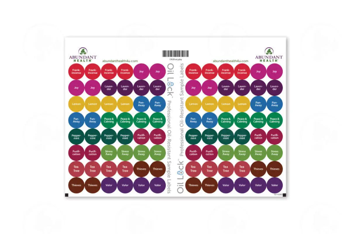 Everyday Oils And Blends Oil Lock Preprinted Circle Labels: 1/2’ For Sample Vials (96 Count)