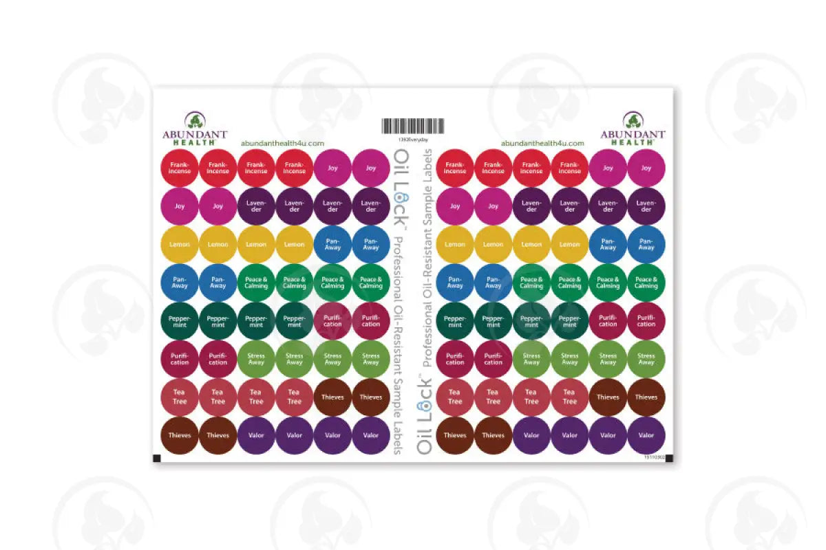 Everyday Oils And Blends Oil Lock Preprinted Circle Labels: 1/2’ For Sample Vials (96 Count)