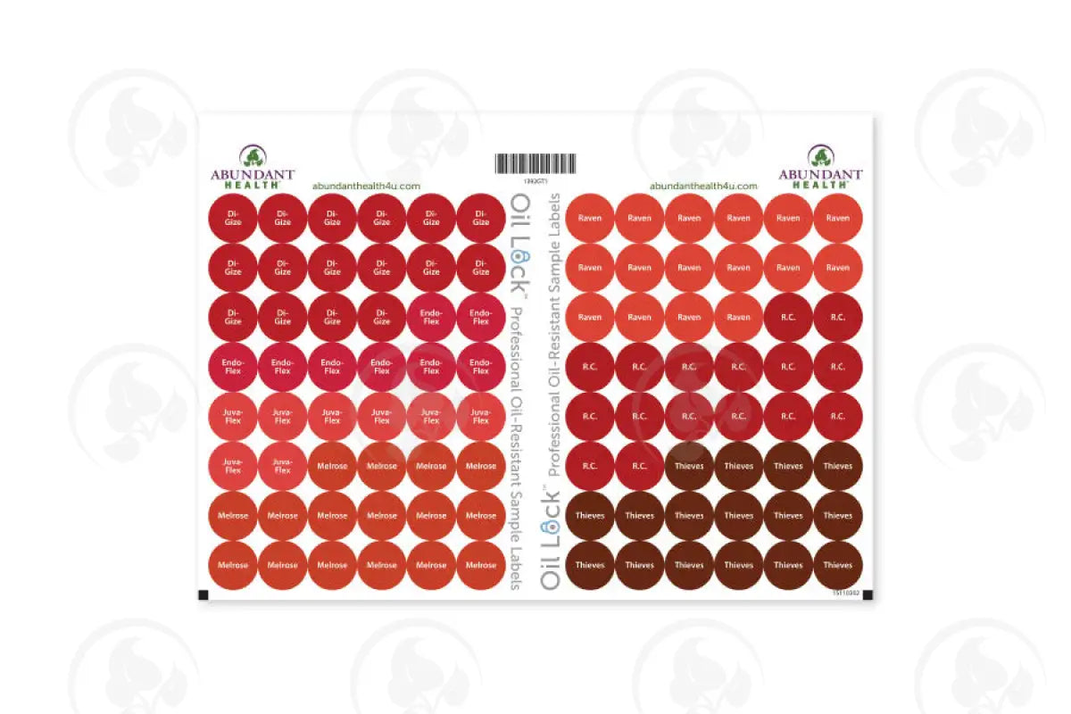 Golden Touch 1 Oils And Blends Oil Lock Preprinted Circle Labels: 1/2’ For Sample Vials (96 Count)