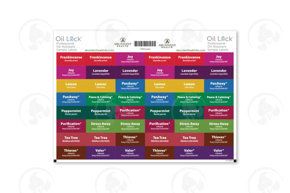 Everyday Oils And Blends Oil Lock Preprinted Rectangle Labels: 1 - 1/4’ X 1/2’ For Sample Vials