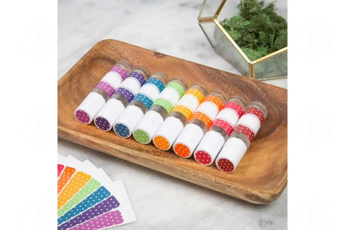 Polka Dot Roll-On Bottle Oil Lock Labels And Sticker Tops For 1/3 Oz. Vials (33 Count)