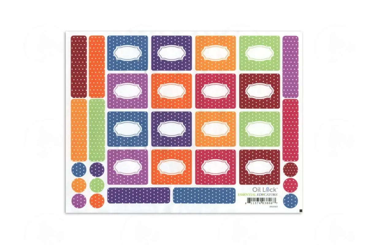 Polka Dot Roll-On Bottle Oil Lock Labels And Sticker Tops For 1/3 Oz. Vials (33 Count)
