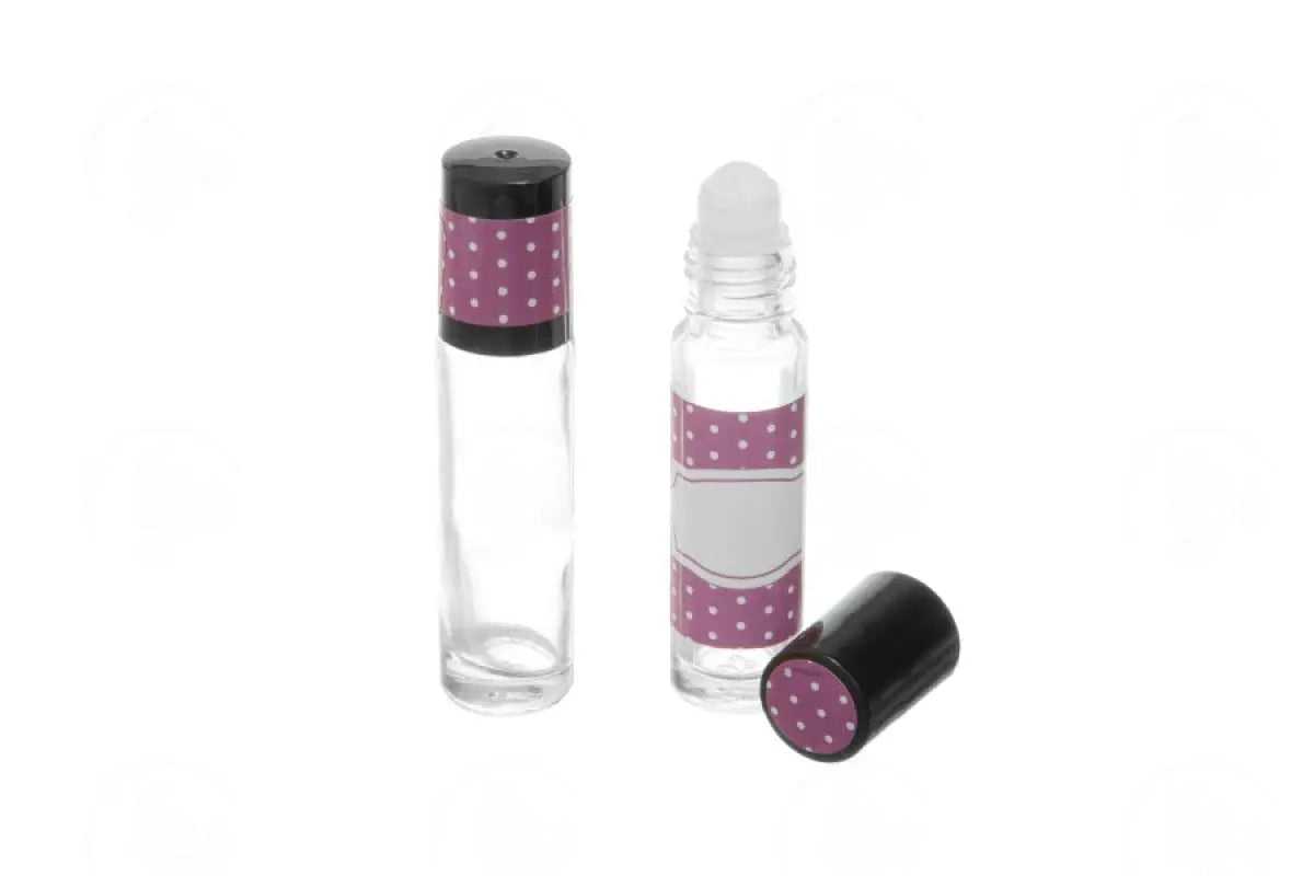 Polka Dot Roll-On Bottle Oil Lock Labels And Sticker Tops For 1/3 Oz. Vials (33 Count)