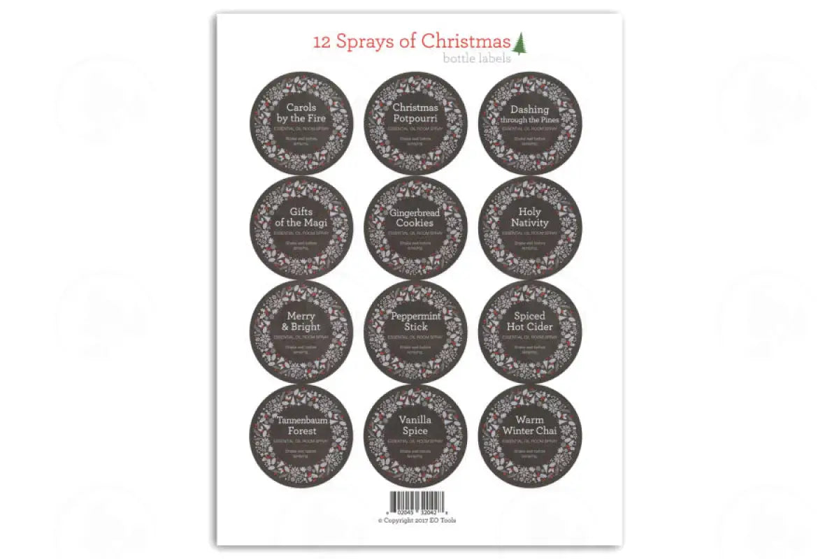 Assorted 12 Sprays Of Christmas Labels (Sheet 12)