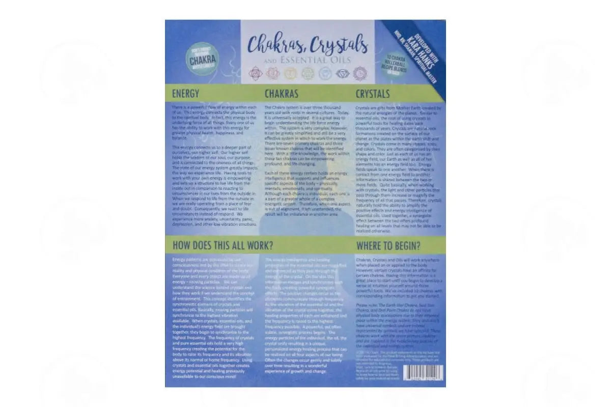 Chakras Crystals And Essential Oils Recipe Tear Pad (25 Count)