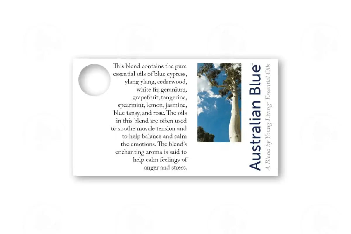 Essential Oil Sample Cards Australia Blue