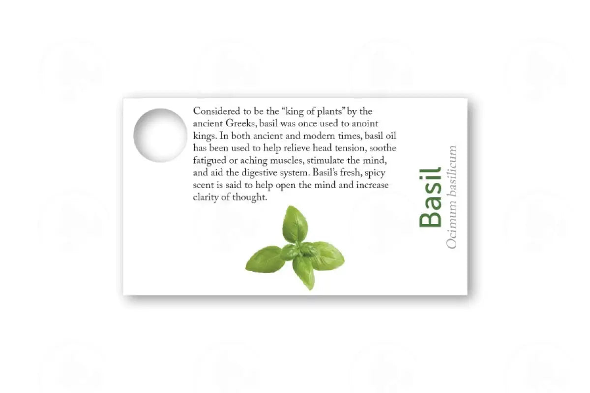 Essential Oil Sample Cards Basil