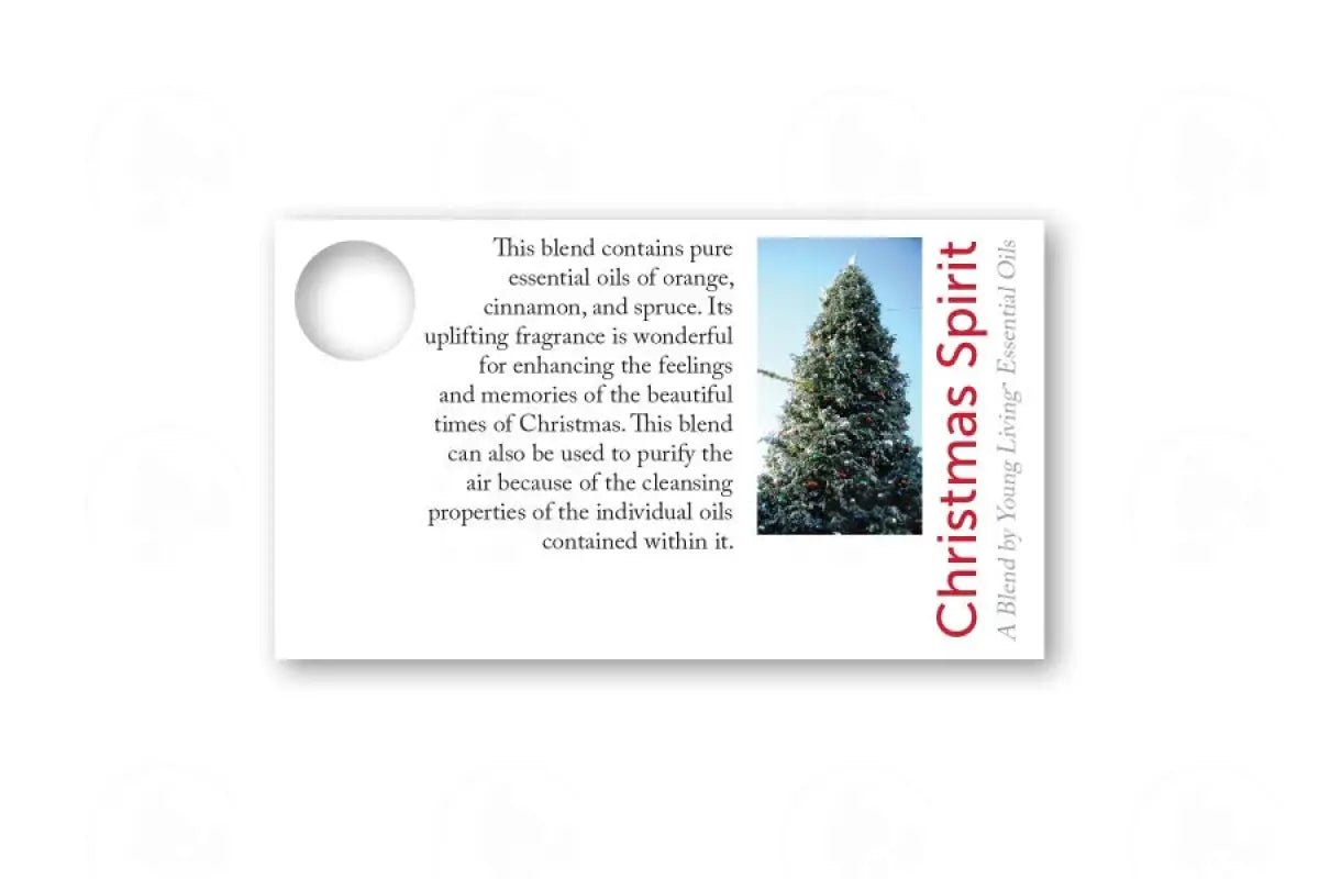 Essential Oil Sample Cards Christmas Spirit