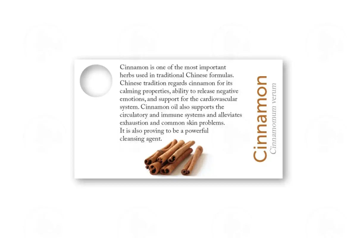 Essential Oil Sample Cards Cinnamon