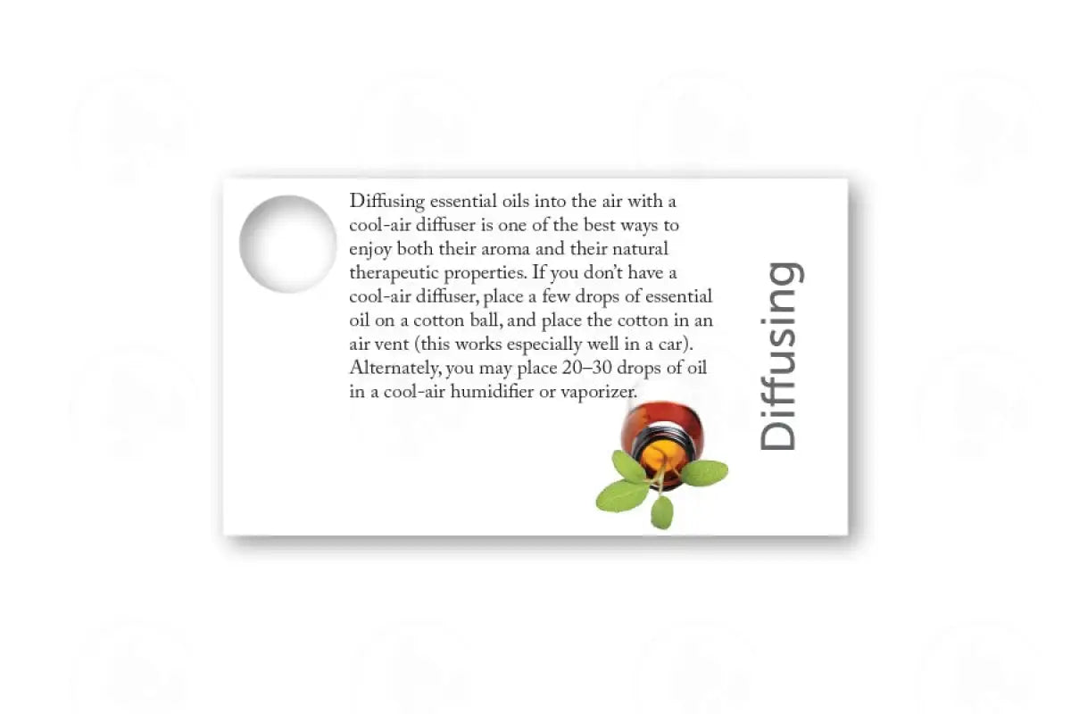 Essential Oil Sample Cards Diffusing