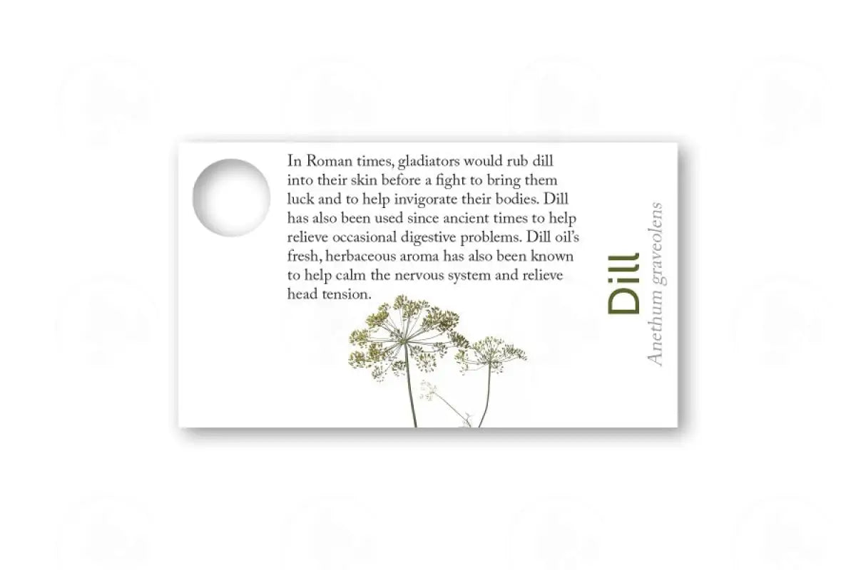 Essential Oil Sample Cards Dill