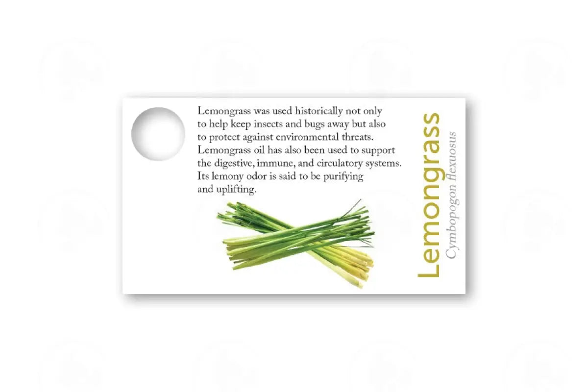 Essential Oil Sample Cards Lemongrass