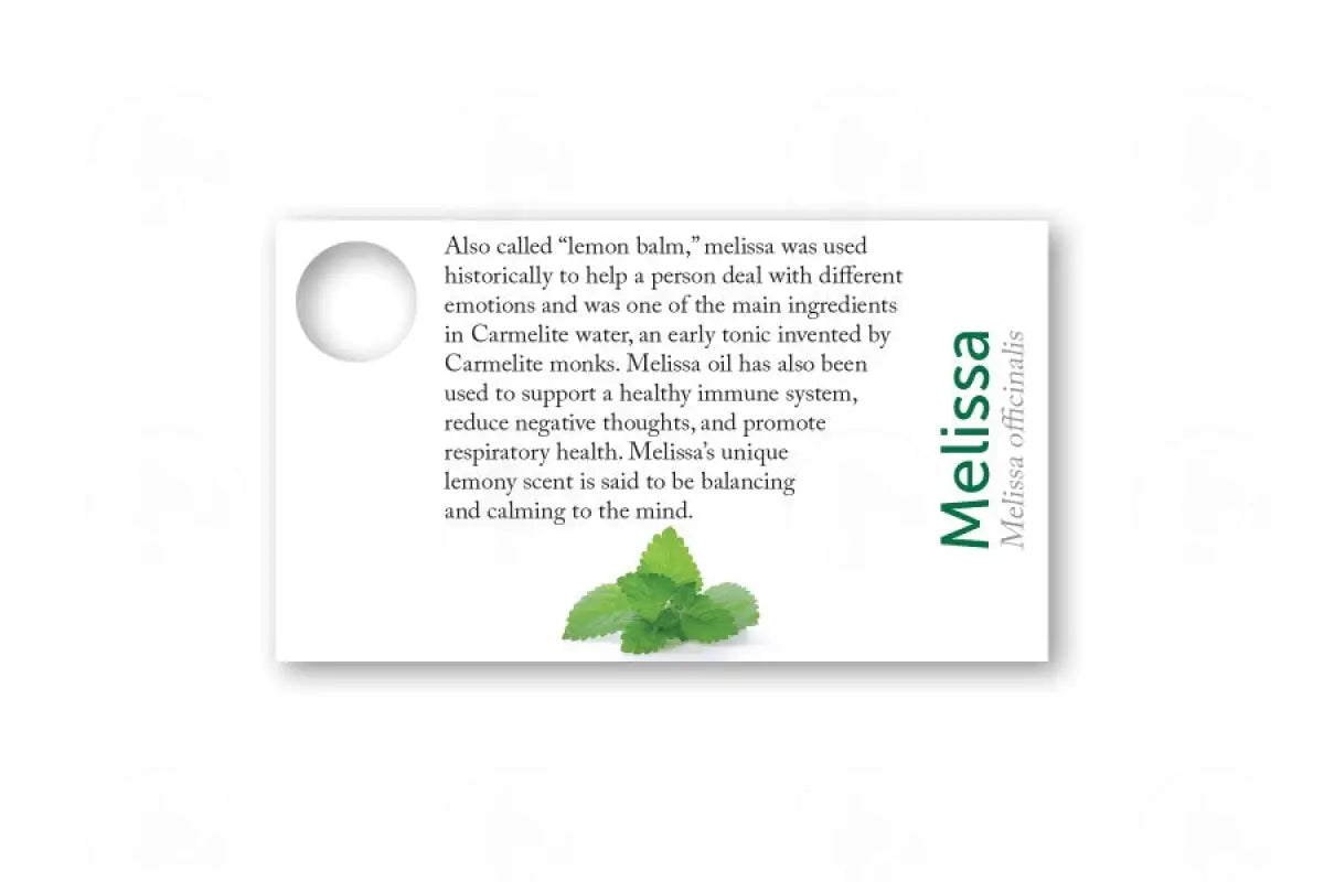 Essential Oil Sample Cards Melissa