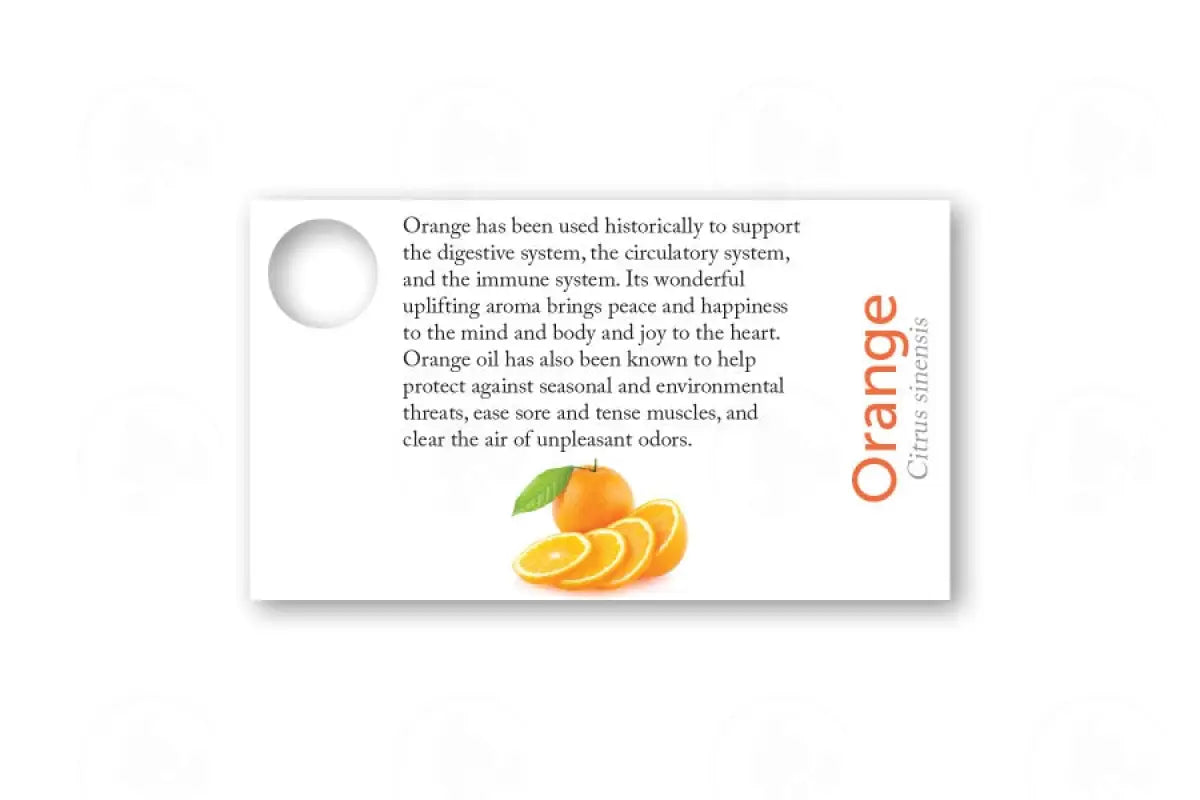 Essential Oil Sample Cards Orange