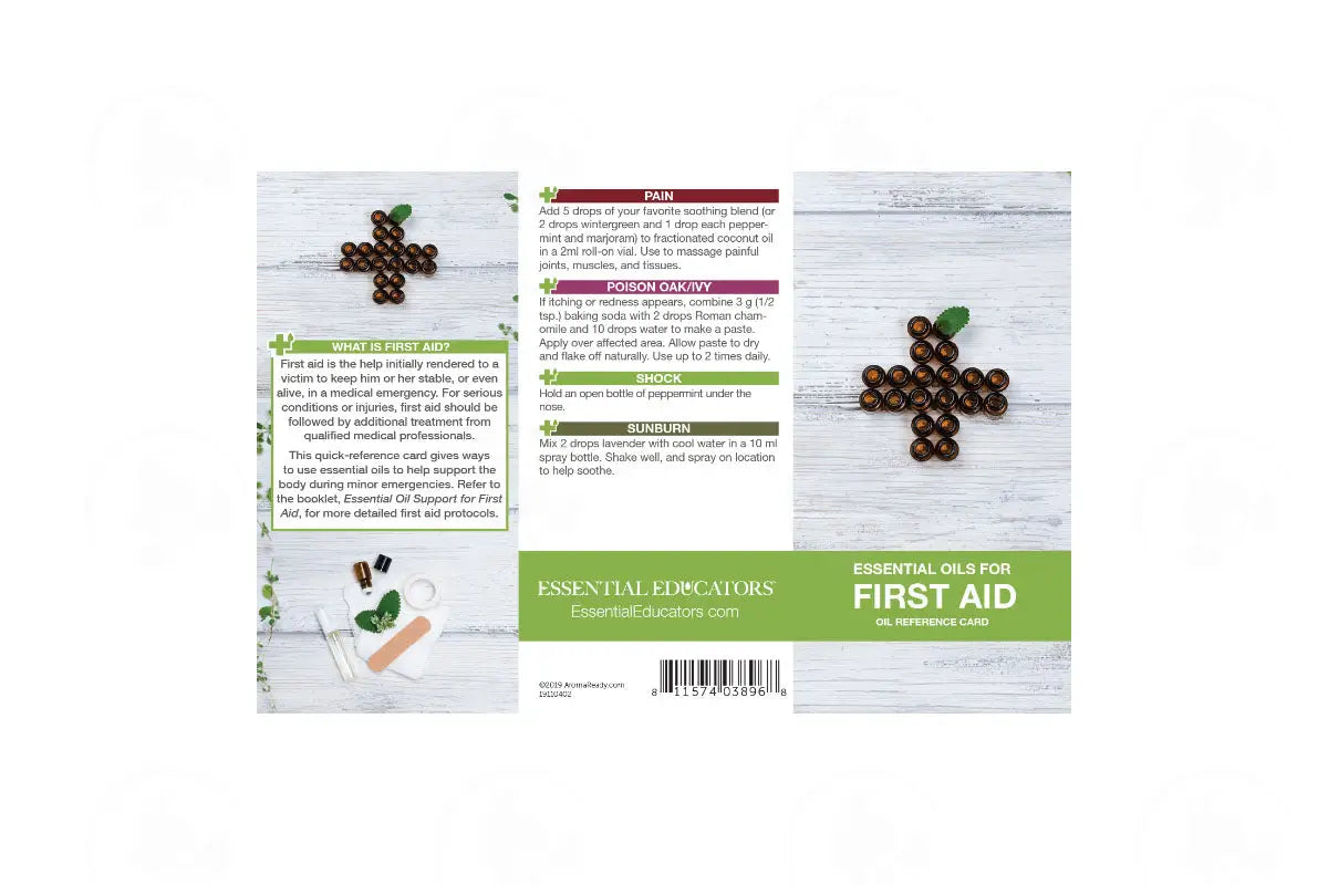 Essential Oils For First Aid Oil Reference Card (10 Count)
