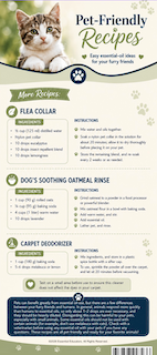 Pet-Friendly Essential Oil Recipes &amp; Pet Sprays Rack Card (10 Pack)