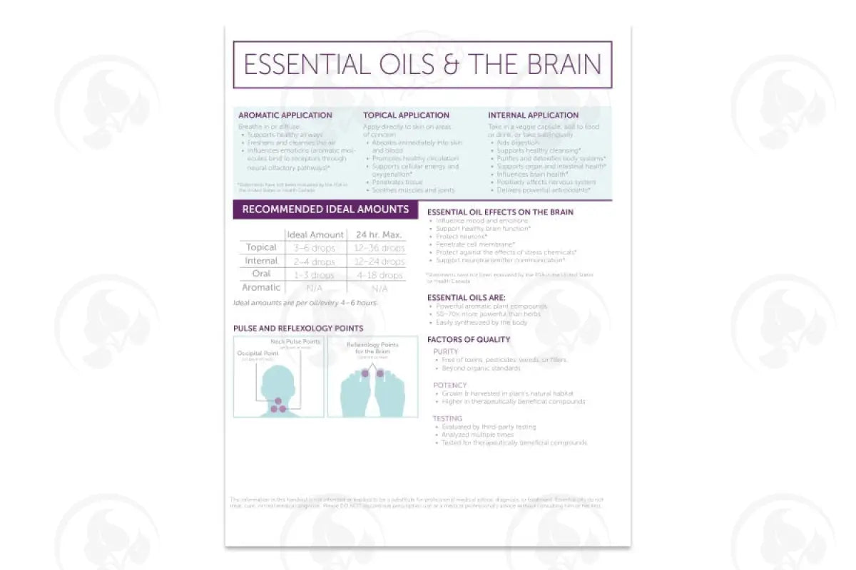 Essential Oils And The Brain Foldout (25 Count)