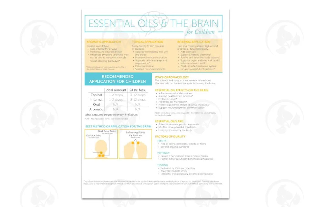 Essential Oils And The Brain For Children Foldout (25 Count)