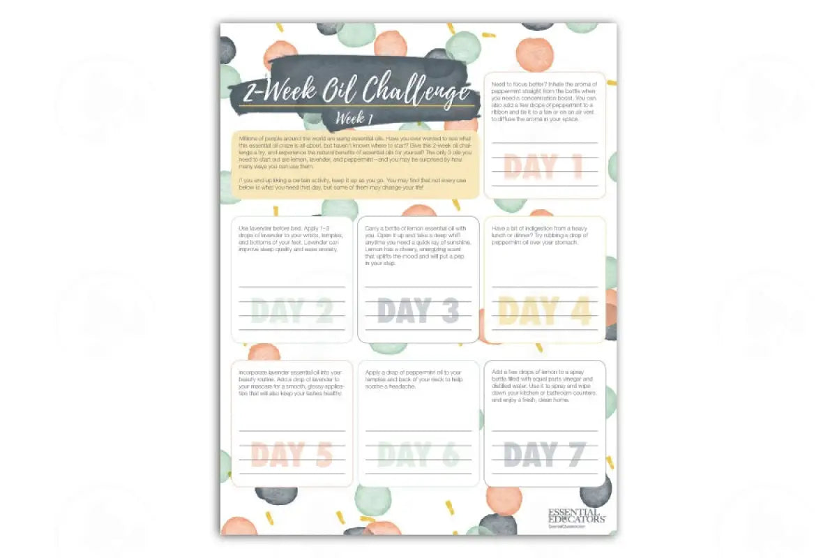 ’2-Week Oil Challenge’ Tear Pad (50 Sheets)