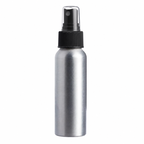 2 oz. Bottle: Aluminum with Black Misting Spray Top