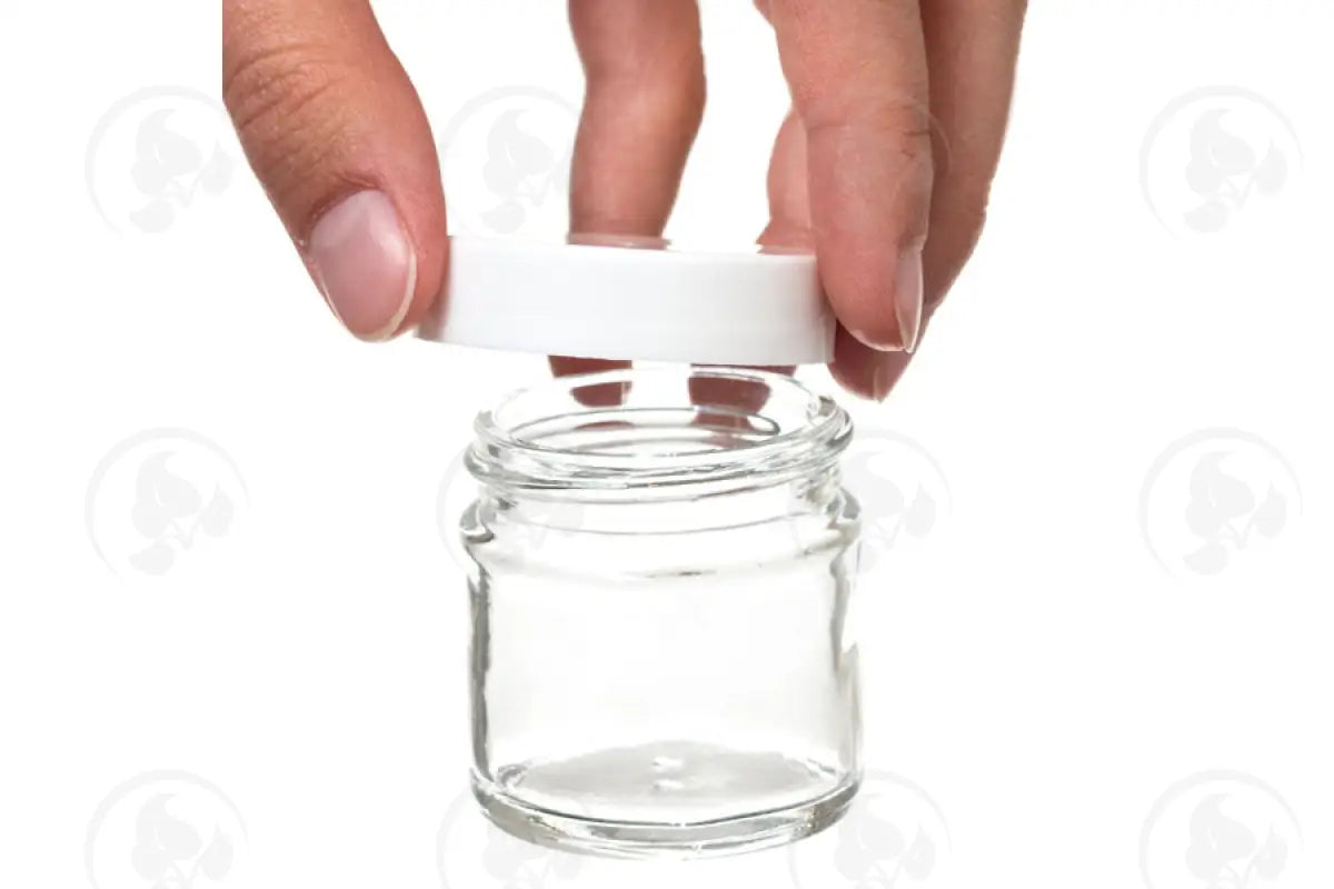 1 Oz. Glass Salve Jar: Clear With White Lid