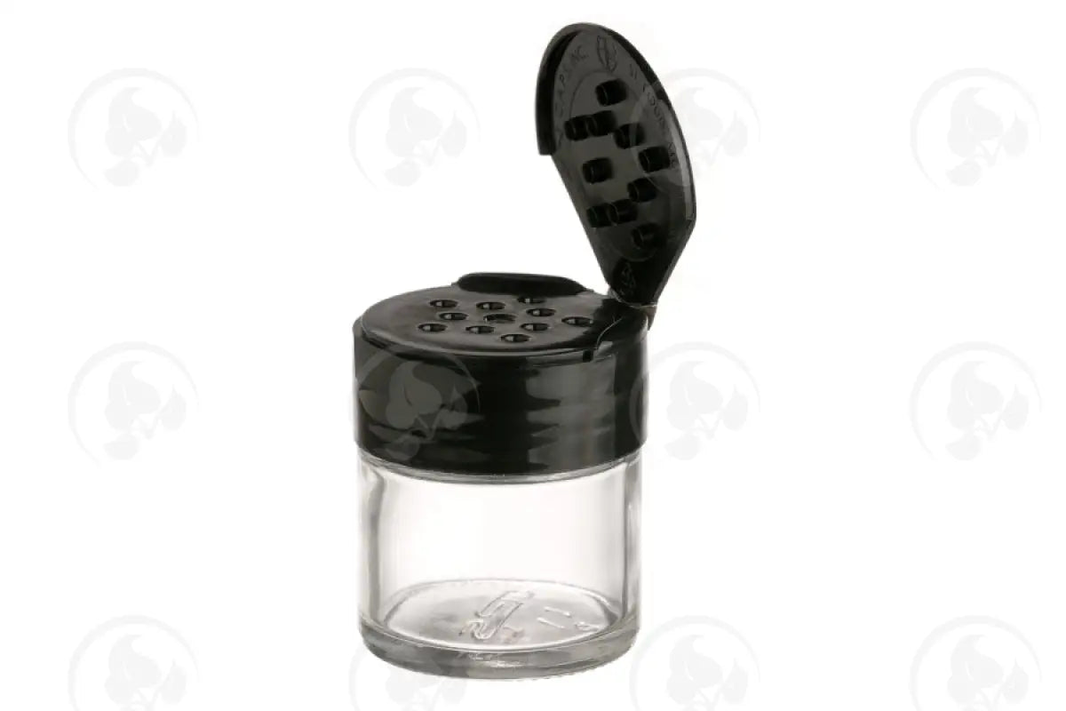 1 Oz. Glass Jar: Black Sifting Lid