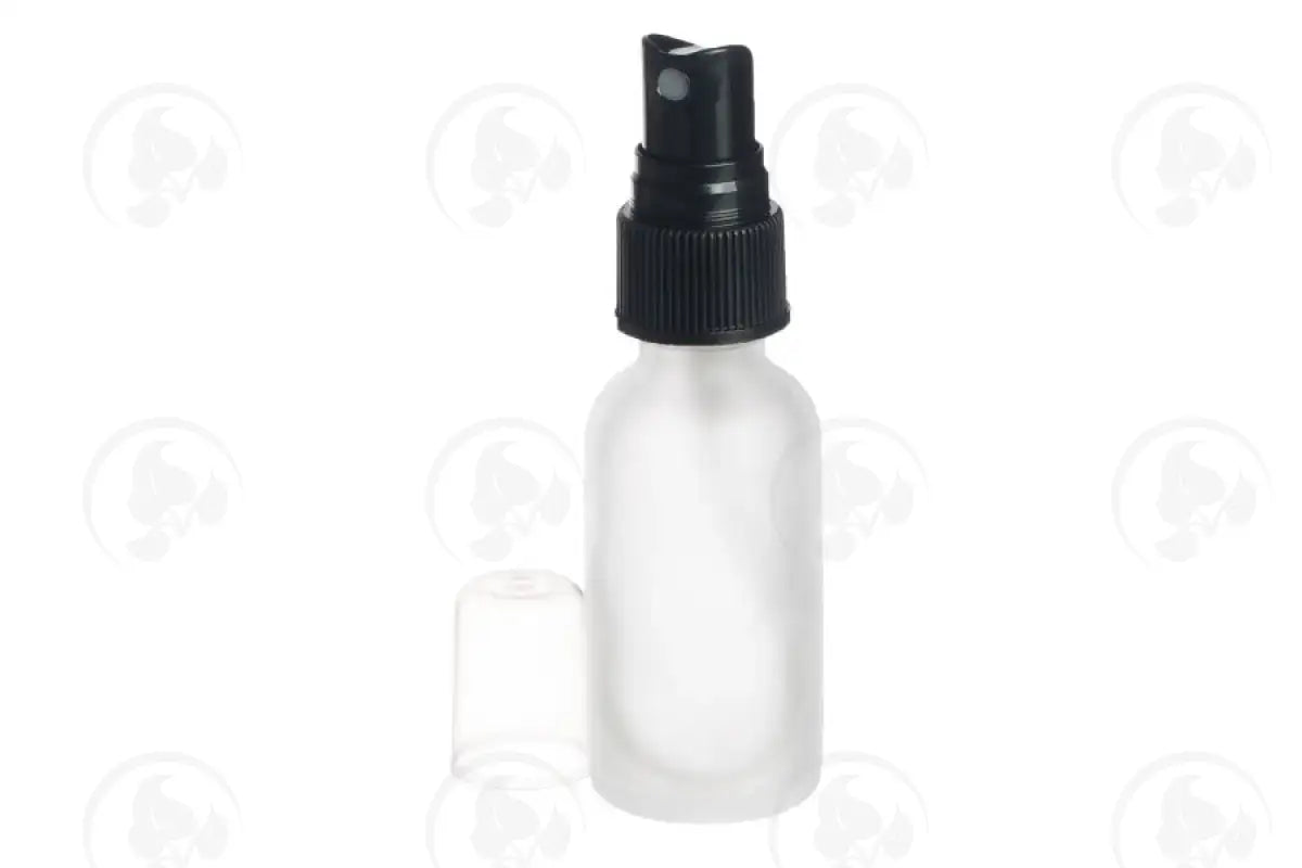 1 oz. Frosted Glass Bottles and Black Misting Sprayers (Pack of 6)