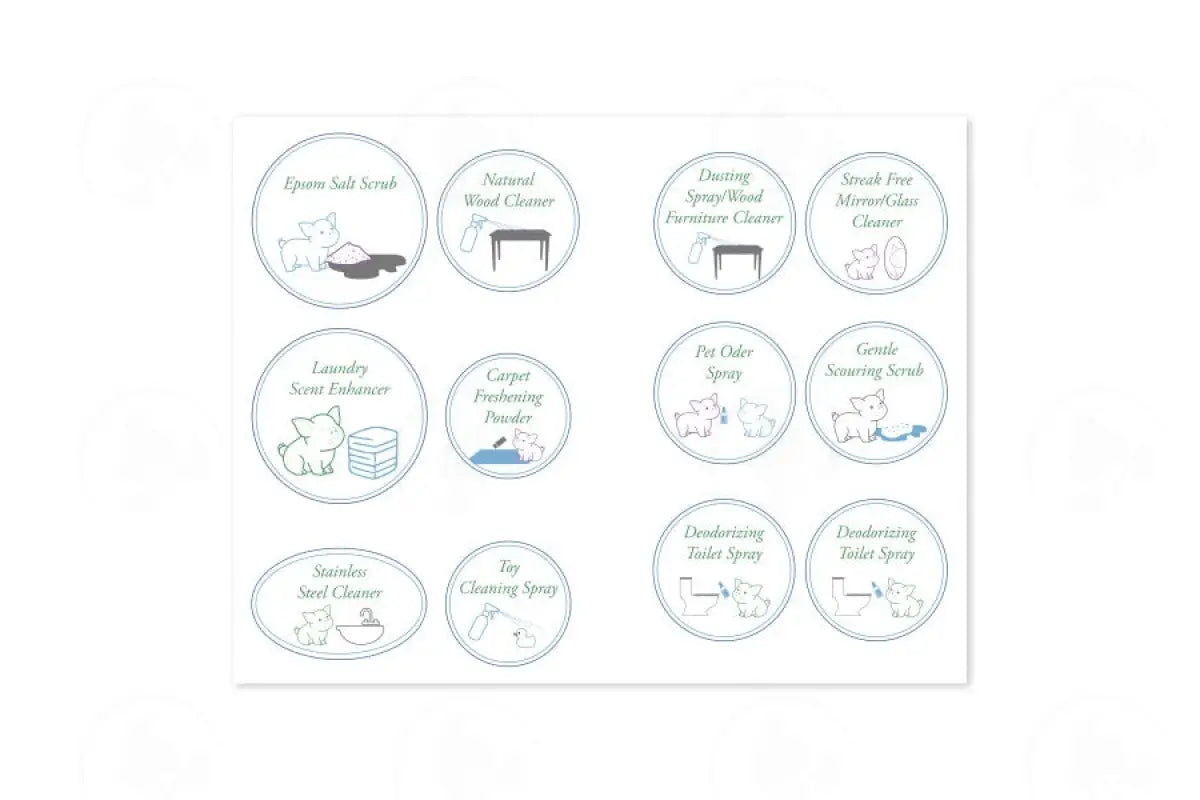 Essential Cleaning: Recipe Booklet With Labels