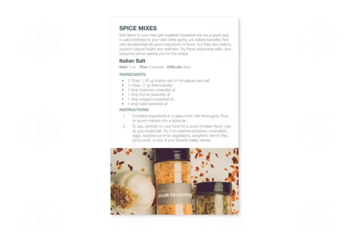 The Essential Man: Recipe Booklet With Labels