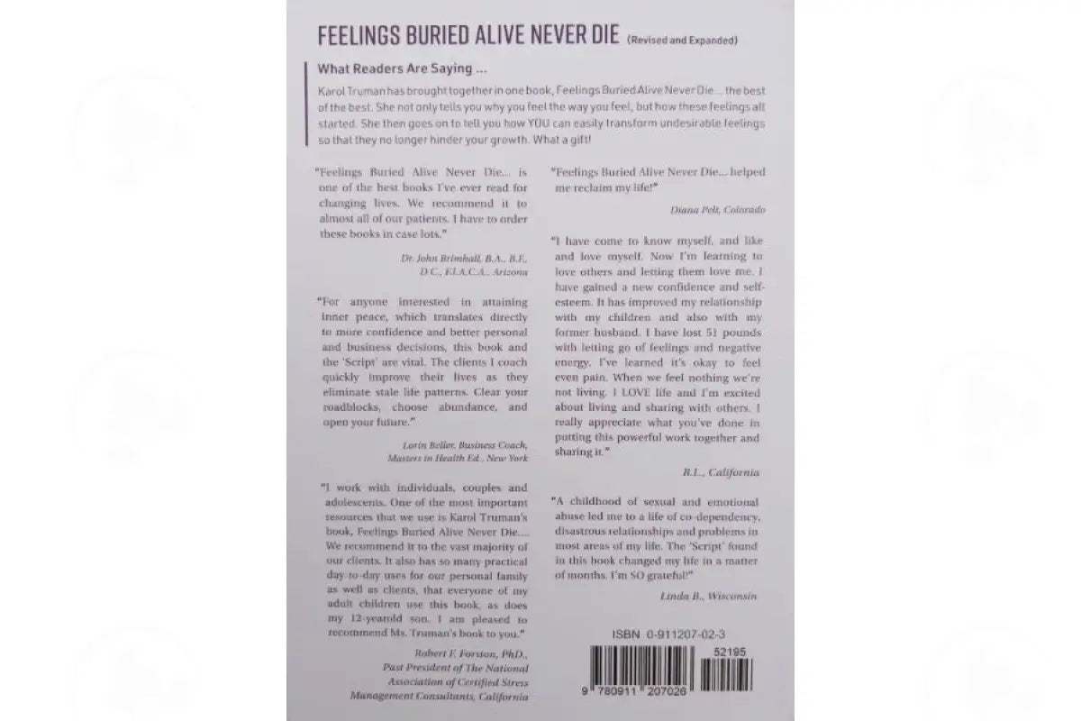 Feelings Buried Alive Never Die by Karol K. Truman